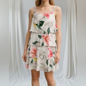 White floral dress size large, NWT